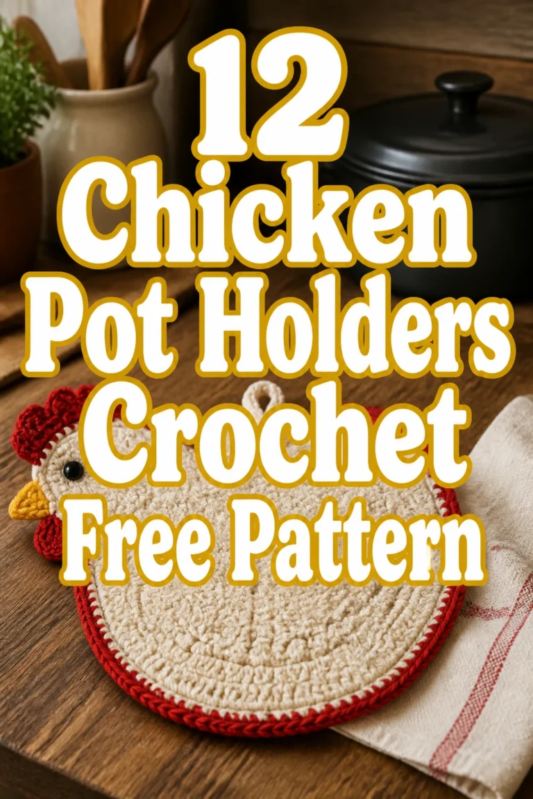 12 Chicken Pot Holders Crochet Free Pattern