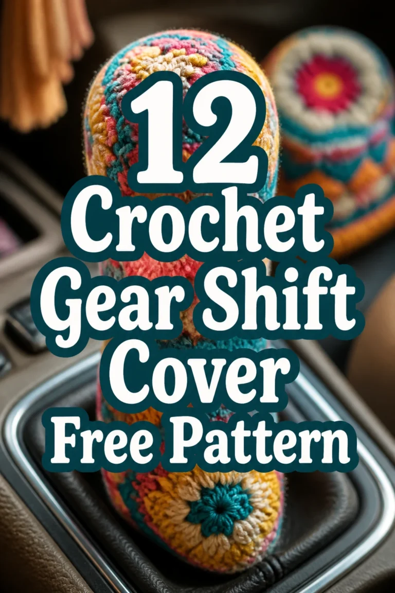 12 Crochet Gear Shift Cover Free Pattern