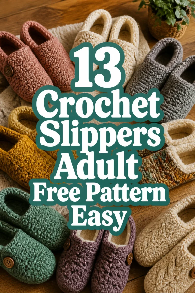 13 Crochet Slippers Adult Free Pattern Easy